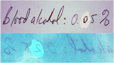 Top: “0” appears on top of opaque fluid Bottom: Non-destructive technique reveals a “2” is under the opaque fluid